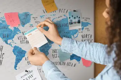Nástenná korková tabuľa do detskej izby Modrá mapa Zeme