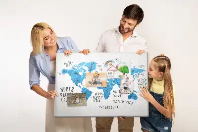 Nástenná korková tabuľa do detskej izby Modrá mapa Zeme