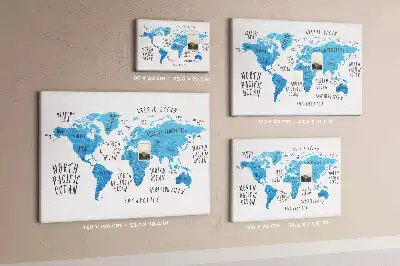 Nástenná korková tabuľa do detskej izby Modrá mapa Zeme