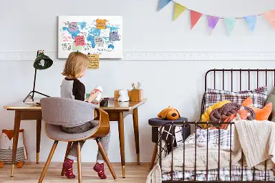Nástenná korková tabuľa do detskej izby Modrá mapa Zeme