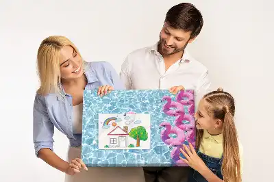 Korková nástenka s motívom púpavy a plameniakov