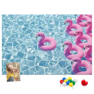 Korková nástenka s motívom púpavy a plameniakov
