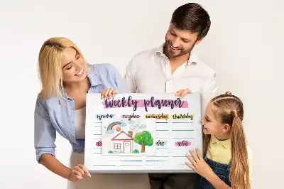 Korková nástenka s ručne písaným plánovačom