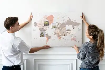 Korková nástenka Detailná mapa sveta