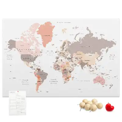 Korková nástenka Detailná mapa sveta