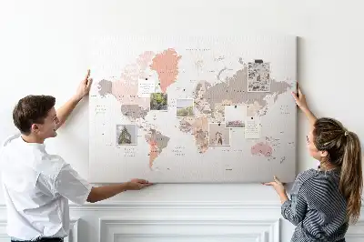 Korková nástenka Detailná mapa sveta