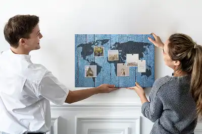 Nástenka do detskej izby s motívom rustikálnej mapy sveta