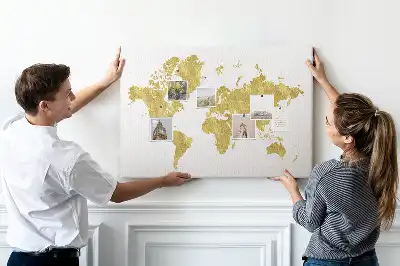 Korková nástenka Zlatá mapa sveta