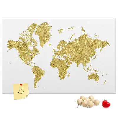 Korková nástenka Zlatá mapa sveta