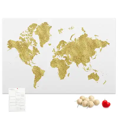 Korková nástenka Zlatá mapa sveta