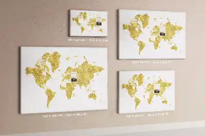 Korková nástenka Zlatá mapa sveta