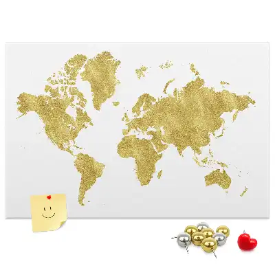 Korková nástenka Zlatá mapa sveta