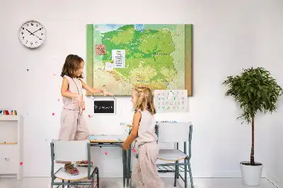Nástenka do detskej izby s fyzickou mapou Poľska
