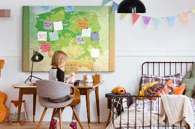 Nástenka do detskej izby s fyzickou mapou Poľska