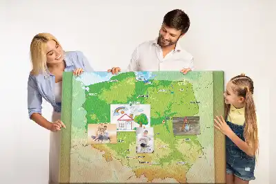 Nástenka do detskej izby s fyzickou mapou Poľska