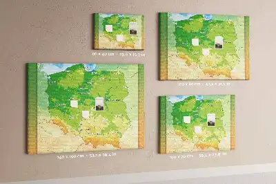 Nástenka do detskej izby s fyzickou mapou Poľska