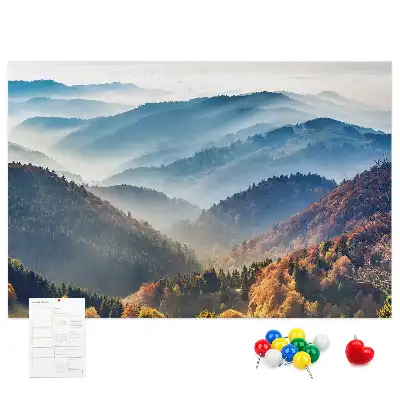 Korková nástenka s motívom horskej krajiny