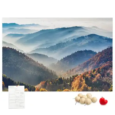 Korková nástenka s motívom horskej krajiny