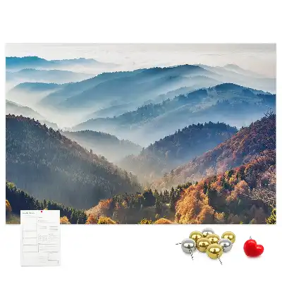 Korková nástenka s motívom horskej krajiny