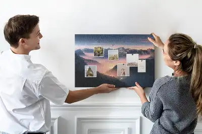 Nástenná nástenka do detskej izby s motívom horskej krajiny