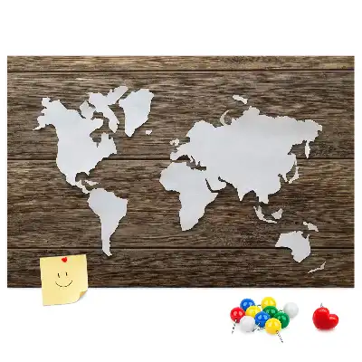 Korková nástenka Mapa sveta na doskách