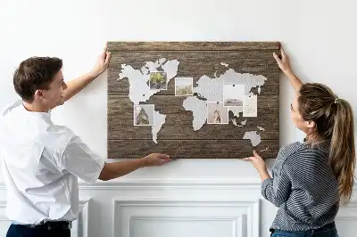 Korková nástenka Mapa sveta na doskách