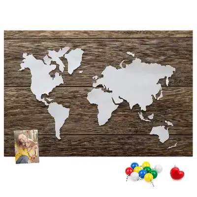 Korková nástenka Mapa sveta na doskách