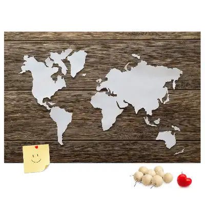 Korková nástenka Mapa sveta na doskách