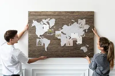 Korková nástenka Mapa sveta na doskách