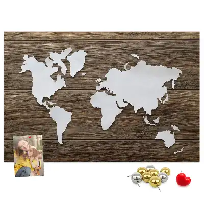 Korková nástenka Mapa sveta na doskách