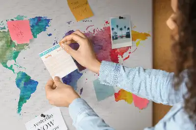 Nástenka do detskej izby Akvarelová mapa sveta