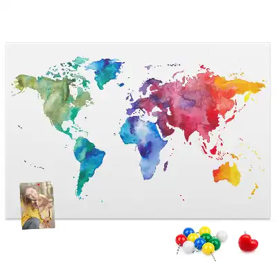 Nástenka do detskej izby Akvarelová mapa sveta