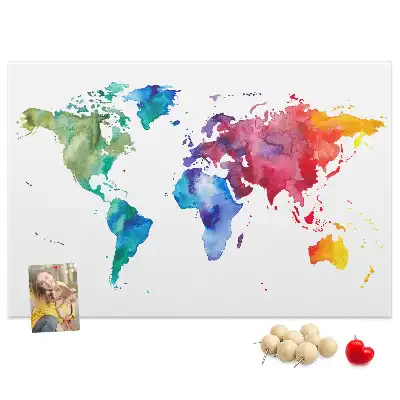 Nástenka do detskej izby Akvarelová mapa sveta