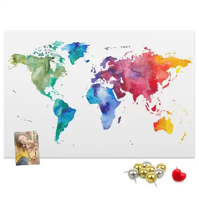 Nástenka do detskej izby Akvarelová mapa sveta