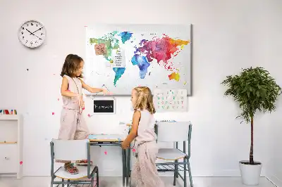 Nástenka do detskej izby Akvarelová mapa sveta