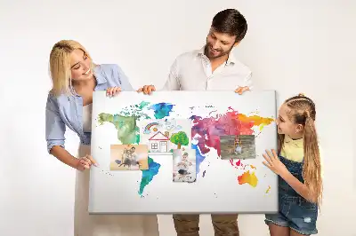 Nástenka do detskej izby Akvarelová mapa sveta