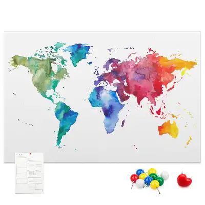 Nástenka do detskej izby Akvarelová mapa sveta