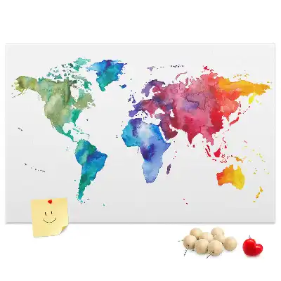 Nástenka do detskej izby Akvarelová mapa sveta