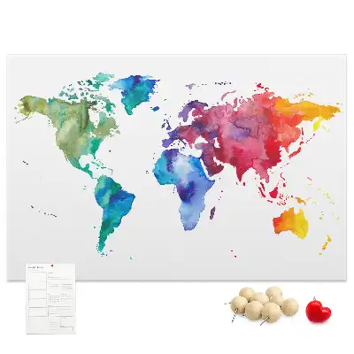 Nástenka do detskej izby Akvarelová mapa sveta