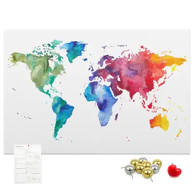 Nástenka do detskej izby Akvarelová mapa sveta