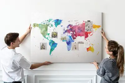 Nástenka do detskej izby Akvarelová mapa sveta