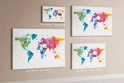 Nástenka do detskej izby Akvarelová mapa sveta
