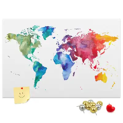 Nástenka do detskej izby Akvarelová mapa sveta
