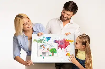 Nástenka do detskej izby Akvarelová mapa sveta