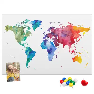 Nástenka do detskej izby Akvarelová mapa sveta