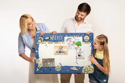 Vesmírny týždenný plánovač na stenu do detskej izby