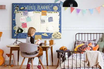 Vesmírny týždenný plánovač na stenu do detskej izby