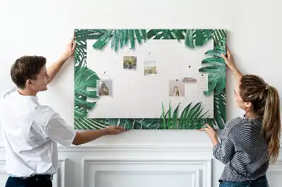 Nástenka do detskej izby so vzorom safari a zelených listov