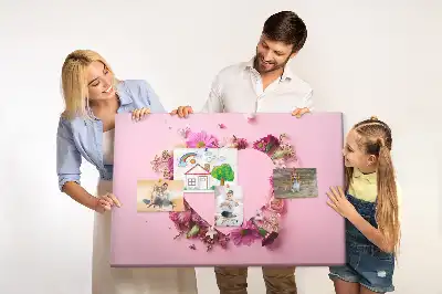 Korková nástenka Srdce z kvetov