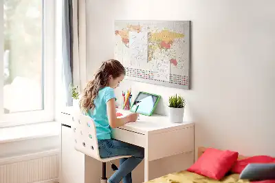 Korková nástenka mapa sveta
